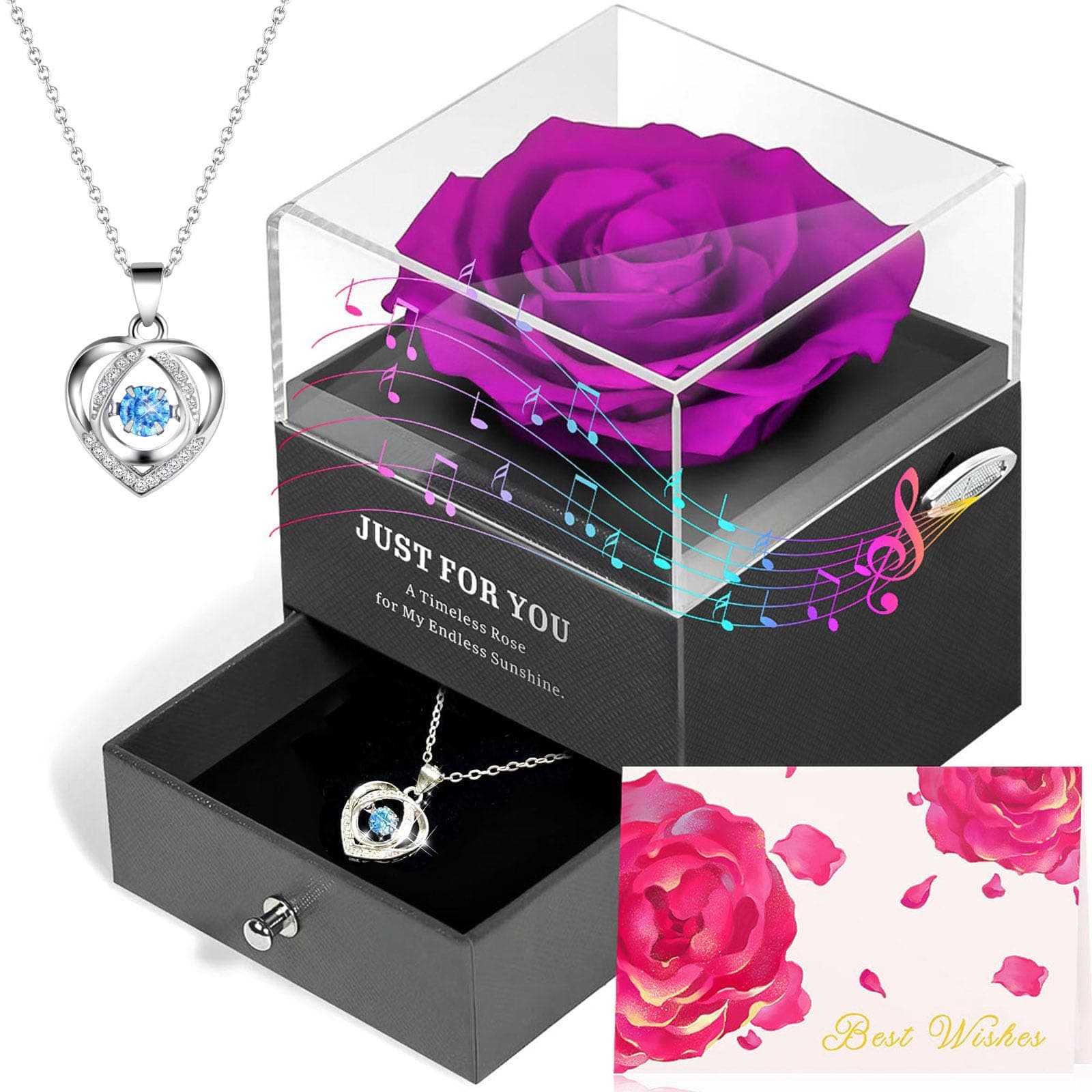 Ewige Rose und herzförmige Halskette - Muttertagsgeschenk 🌹