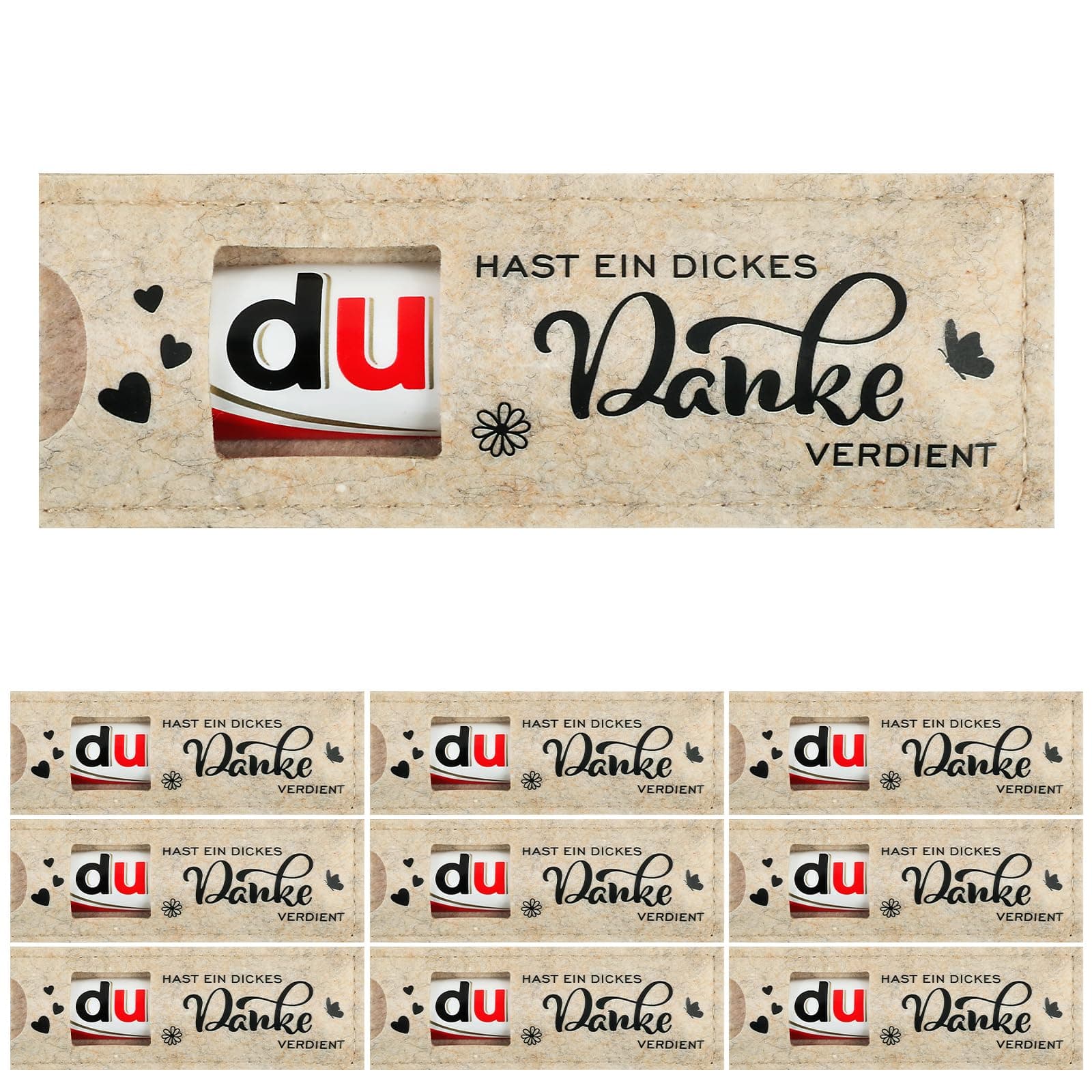 🍫🎁 Bofunx 9pcs Du hast ein dickes Danke verdient Schokoriegel Geschenk Verpackung