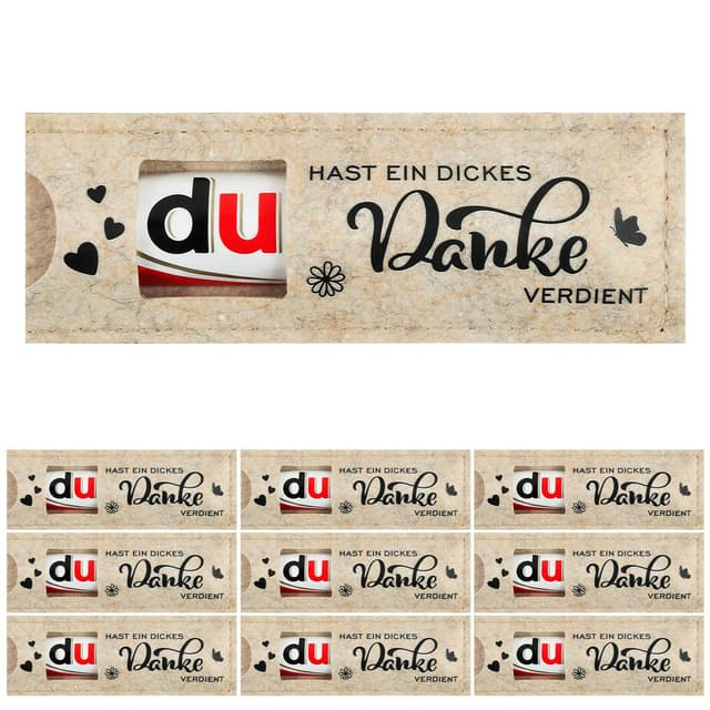 🍫🎁 Bofunx 9pcs Du hast ein dickes Danke verdient Schokoriegel Geschenk Verpackung