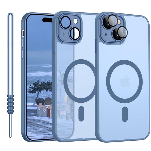 YUANDMI iPhone 14 Plus Hülle Magnetisch - Hell Blau