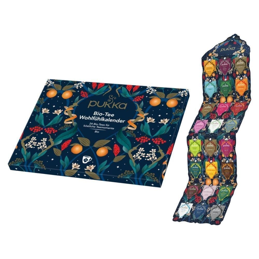 Pukka Tee Geschenkset, Tee Adventskalender Bio 🍵🎁 'Wohlfühlkalender 2024'