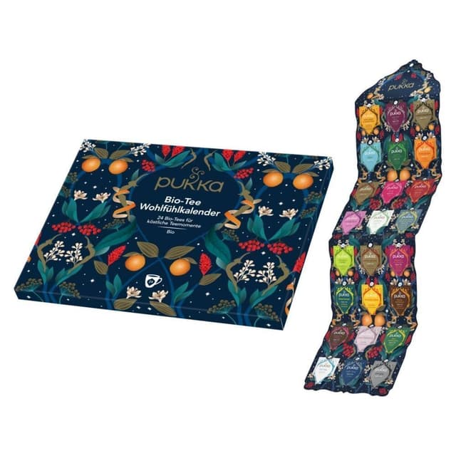 Pukka Tee Geschenkset, Tee Adventskalender Bio 🍵🎁 'Wohlfühlkalender 2024'