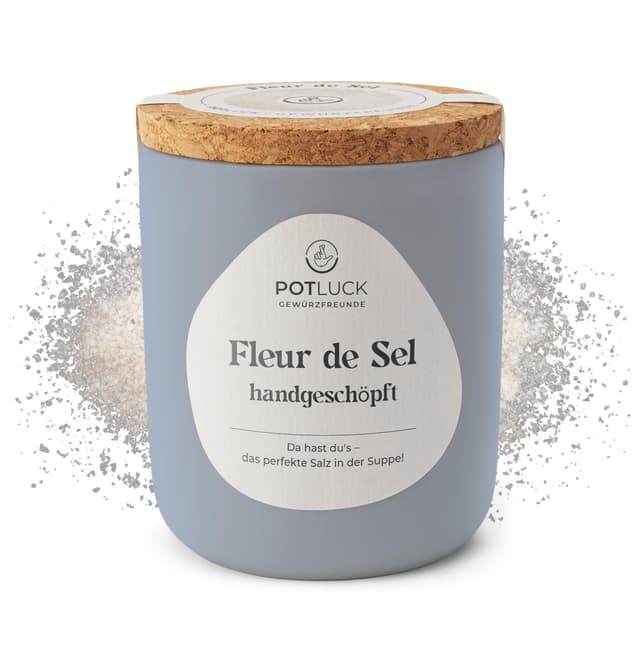 🌿🧂 POTLUCK | Fleur de Sel handgeschöpft | Meersalz im Keramiktopf | 80g 🧂🌿