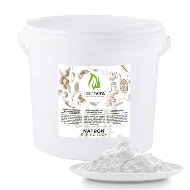 Natron Pulver 5 kg - Backpulver E500ii | Premium Qualität - Ökologisches Natriumcarbonat, Hochreine Lebensmittelqualität 🌿🥐