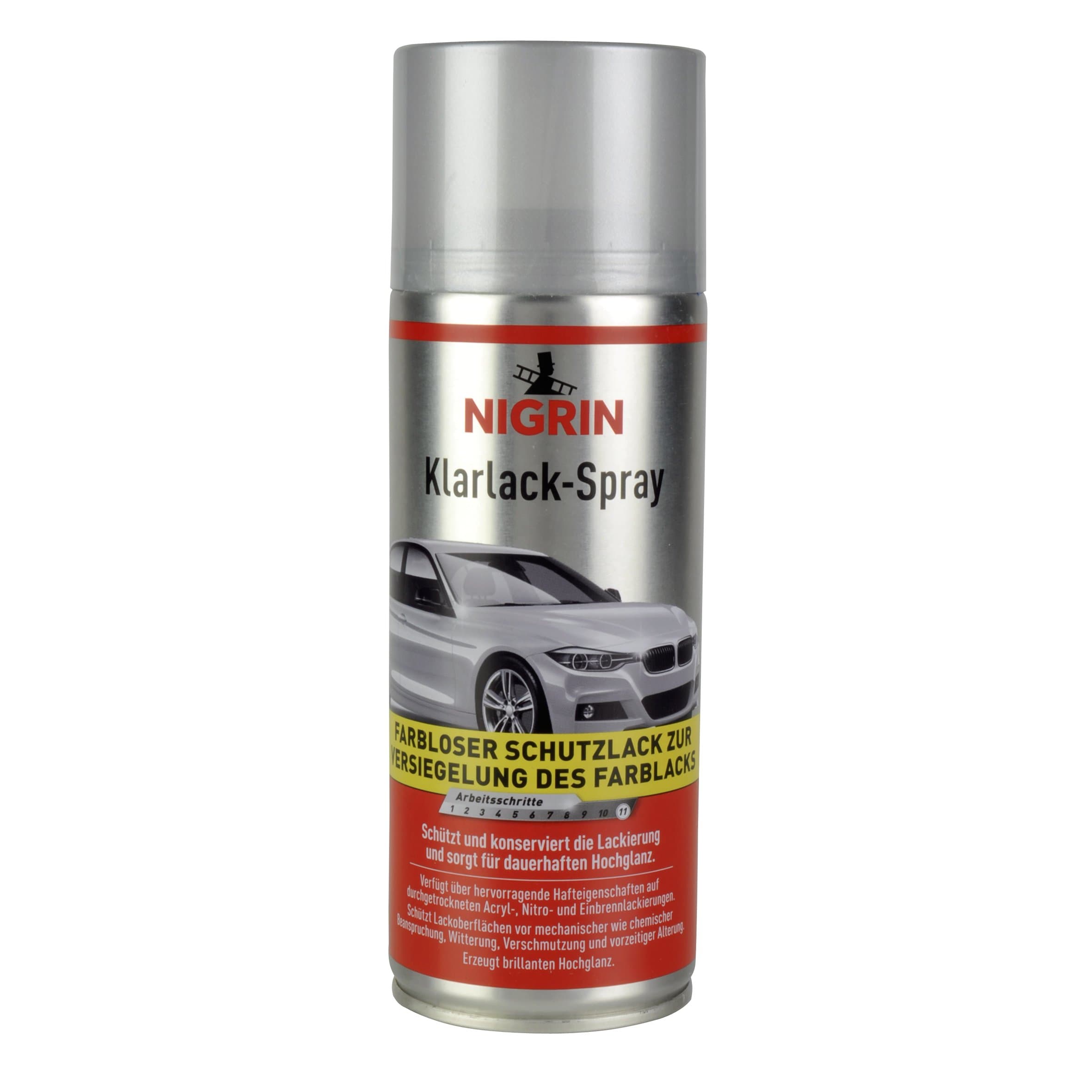 🚗 NIGRIN Acryl Klarlack, 400 ml - Glänzender Autolack zum Schutz von Felgen und Karosserie 🌟