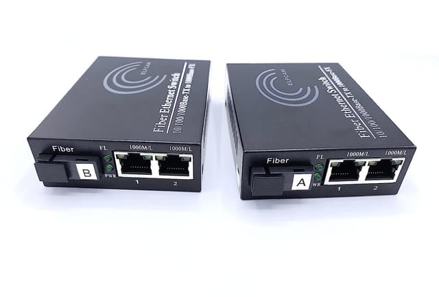 Elfcam® - Gigabit Ethernet LWL Media Converter Fibre Optic 10/100/1000 Mbps 🚀🔌