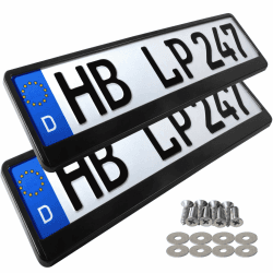 🚗 L&P A162 2 x Kennzeichenhalter in schwarz Nummernschild Kennzeichenhalterung 🚗 Angebot bei HelloDeals