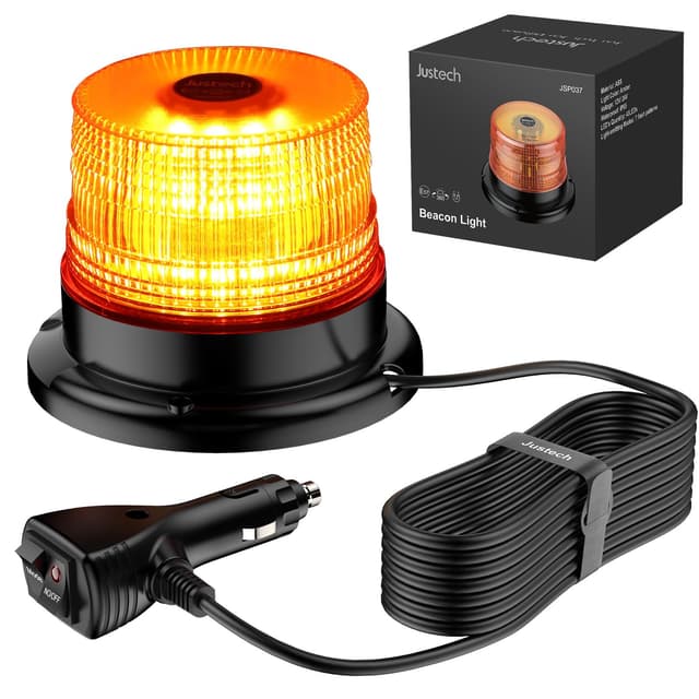 Justech 40 LED Rundumleuchte Blitzleuchte 7 Modus mit 5m Netzkabel