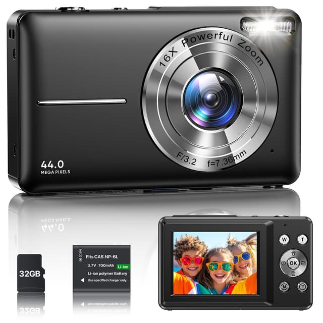 📸 Digitalkamera 1080P Fotokamera 44MP Kamera Fotoapparat Tragbare Kompaktkamera