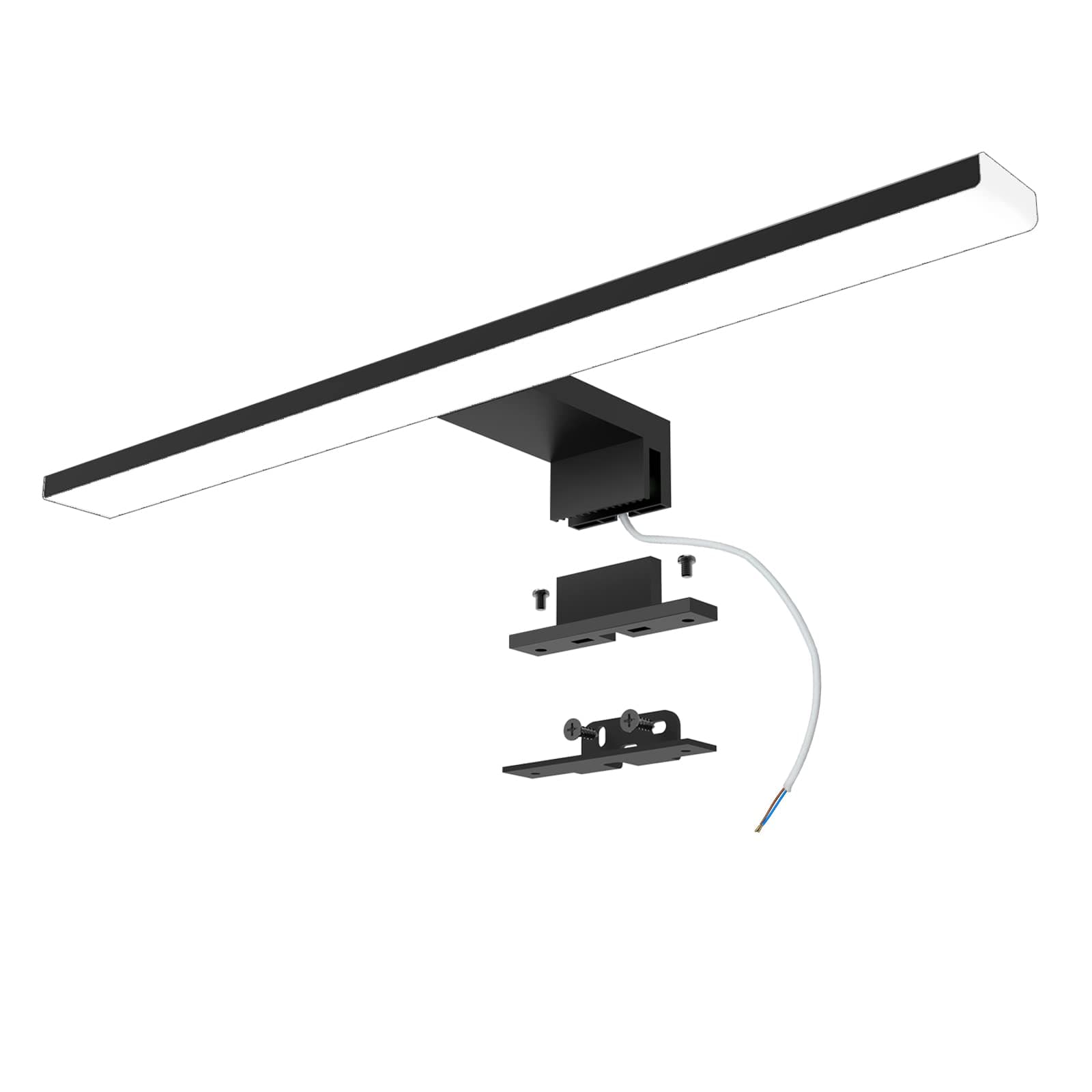 Azhien Led Spiegelleuchte 10W 820LM,40cm Badezimmer Wandleuchte Kaltes Weiß 6500K,Schwarz - 6500k Kaltweiß 40cm 🌟