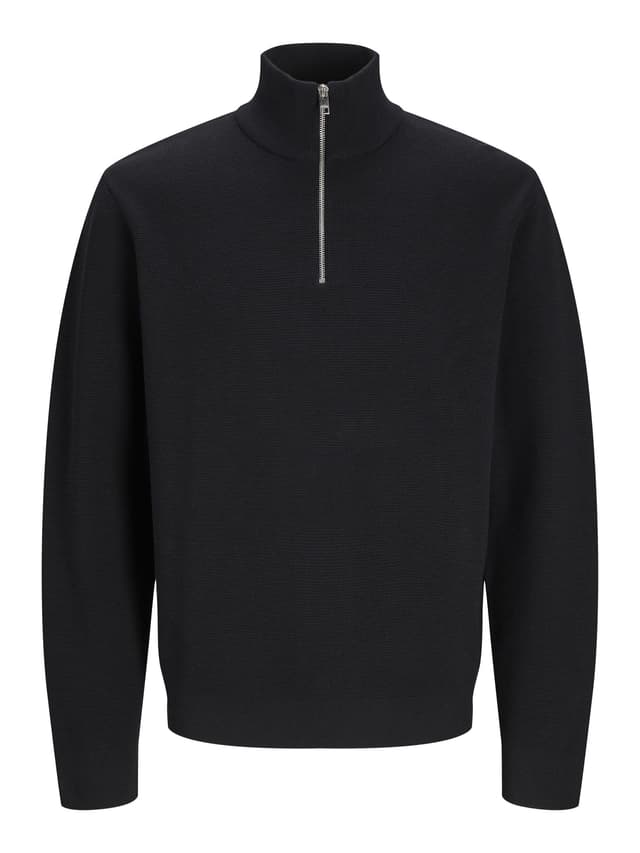 🔥 Super Deal: Jack & Jones Herren Jprblamilano Stitch Strick-Halbzipper Pullover M Schwarz