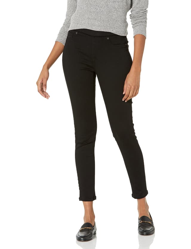 👖 Amazon Essentials Damen Pull-On Stretch-Jeggings mit mittelhohem Bund (in Übergrößen erhältlich) 42 Kurz Schwarz - Deal!