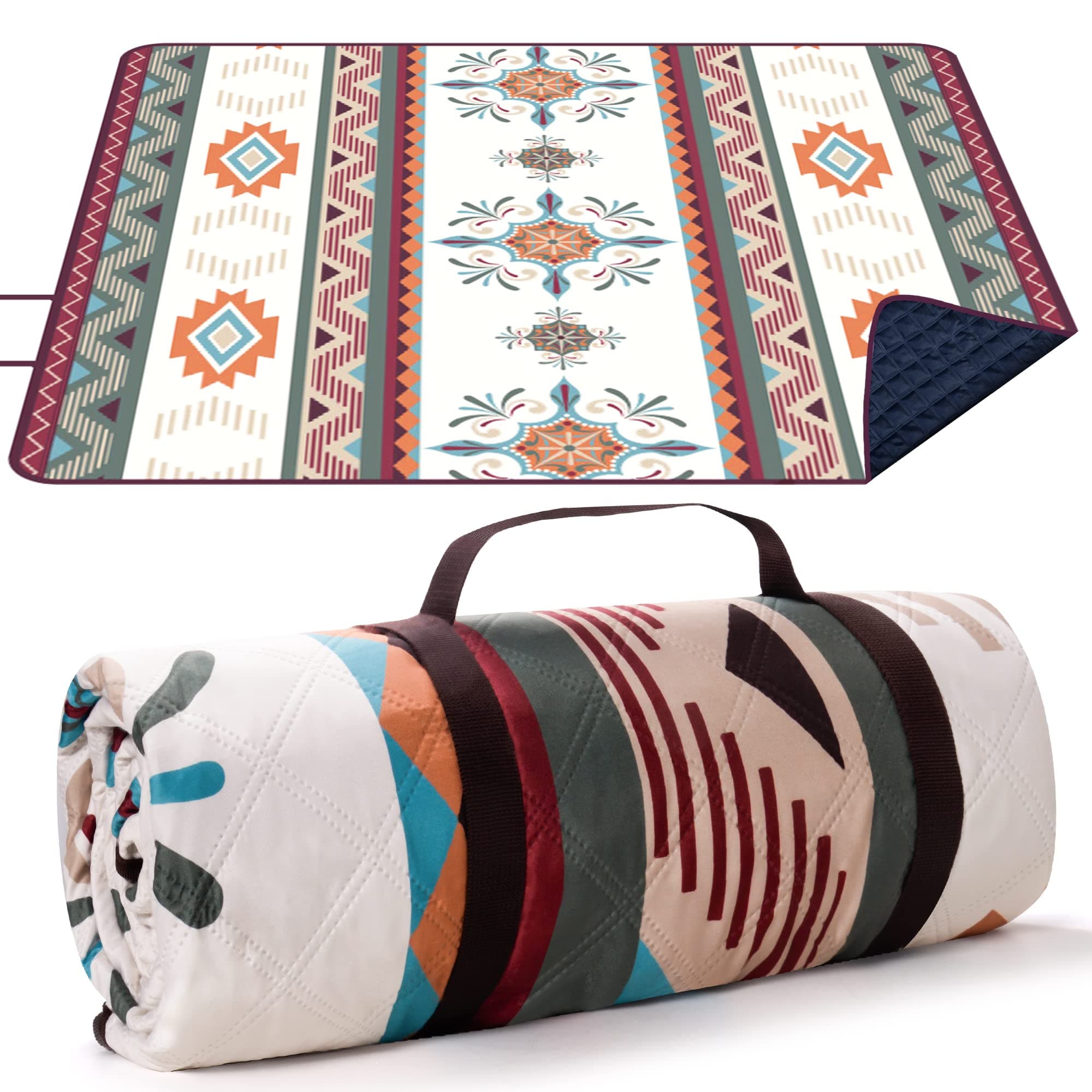 LARUTAN Outdoor Picknickdecke Boho, 200x200cm Stranddecke Sandfrei 🌞🧺