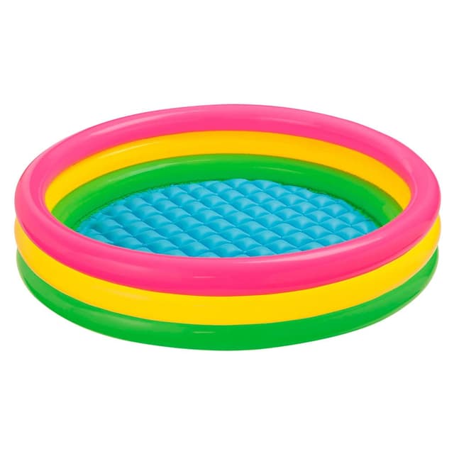 🌅🏊‍♂️ Intex 57412NP - Aufblasbarer Pool Sunset Glow 🌈 DREI Ringe, Vinyl, Mehrfarbig, 114x25 cm Single