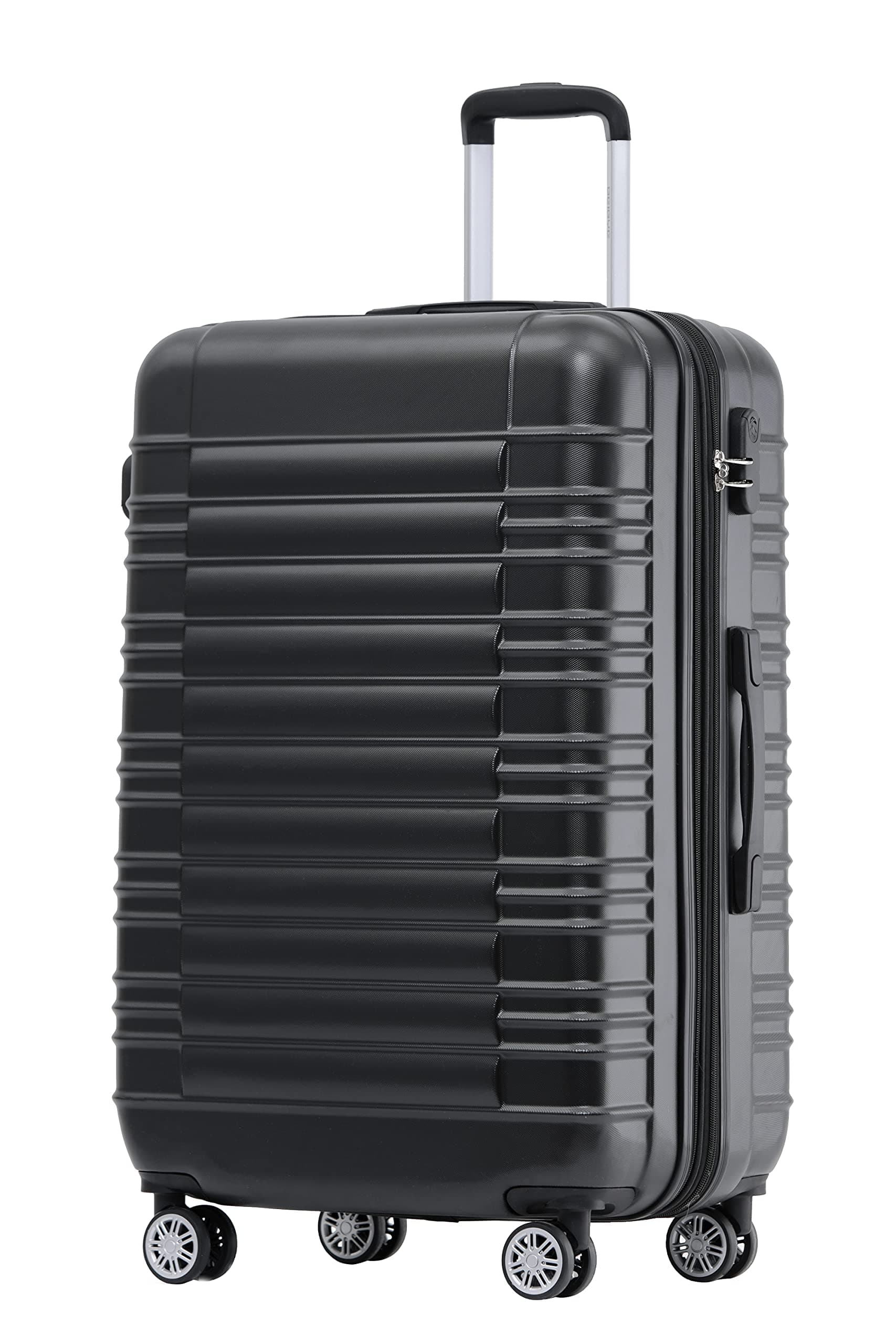 🧳🌟 BEIBYE Zwillingsrollen Reisekoffer Koffer Trolleys Hartschale M-L-XL-Set (Schwarz, M) Schwarz M 🌟🧳