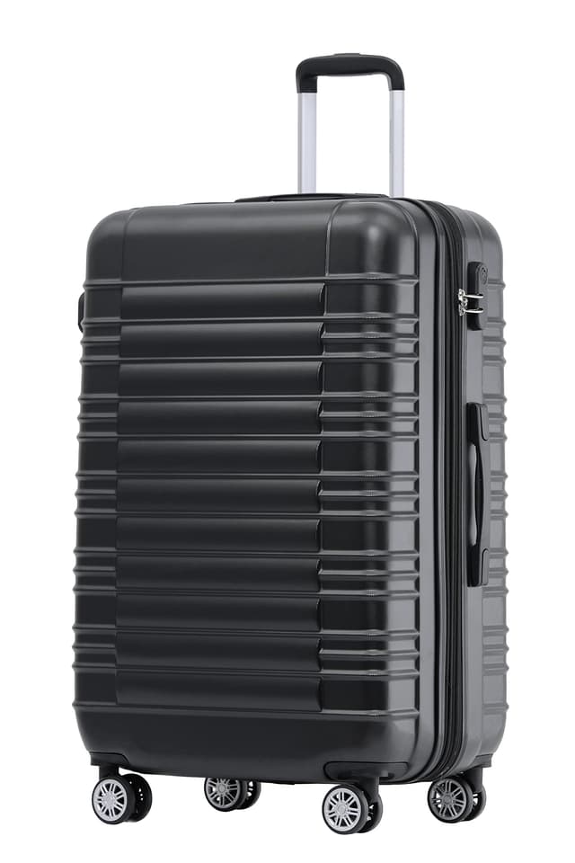 🧳🌟 BEIBYE Zwillingsrollen Reisekoffer Koffer Trolleys Hartschale M-L-XL-Set (Schwarz, M) Schwarz M 🌟🧳