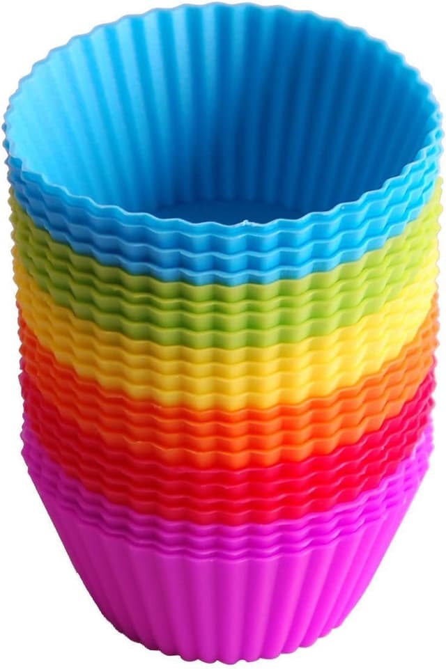 🧁🌈 Cupcake-Formen-Deal: 24 Stück wiederverwendbare Silikon Backformen Muffin-Formen 🌟🛒