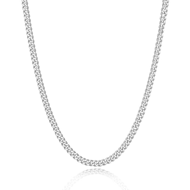 LOCCY Herren Damen Panzerkette Halskette, Silber Gliederkette Hip-Hop Kette