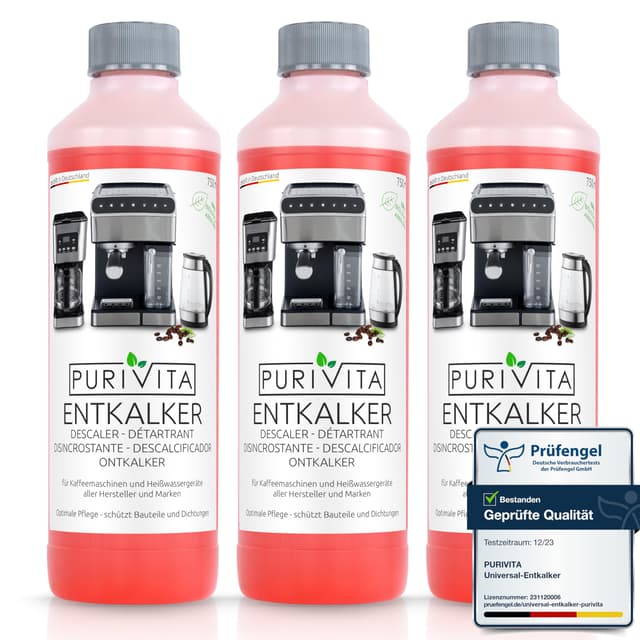 PURIVITA® Universal Entkalker Kaffeevollautomat [3x750ML] - Kaffeemaschinen Entkalker Flüssig