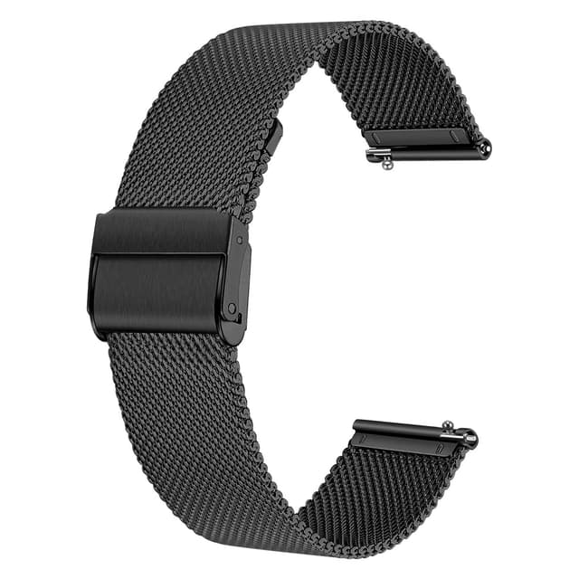 Deolven Metall Uhrenarmbänder 🌟 Schnellspanner Armbänder Milanaise Uhrenarmband 22mm Schwarz