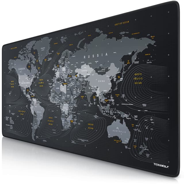 TITANWOLF - XXL Speed Gaming Mauspad Titanwolf Weltkarte 900 x 400mm