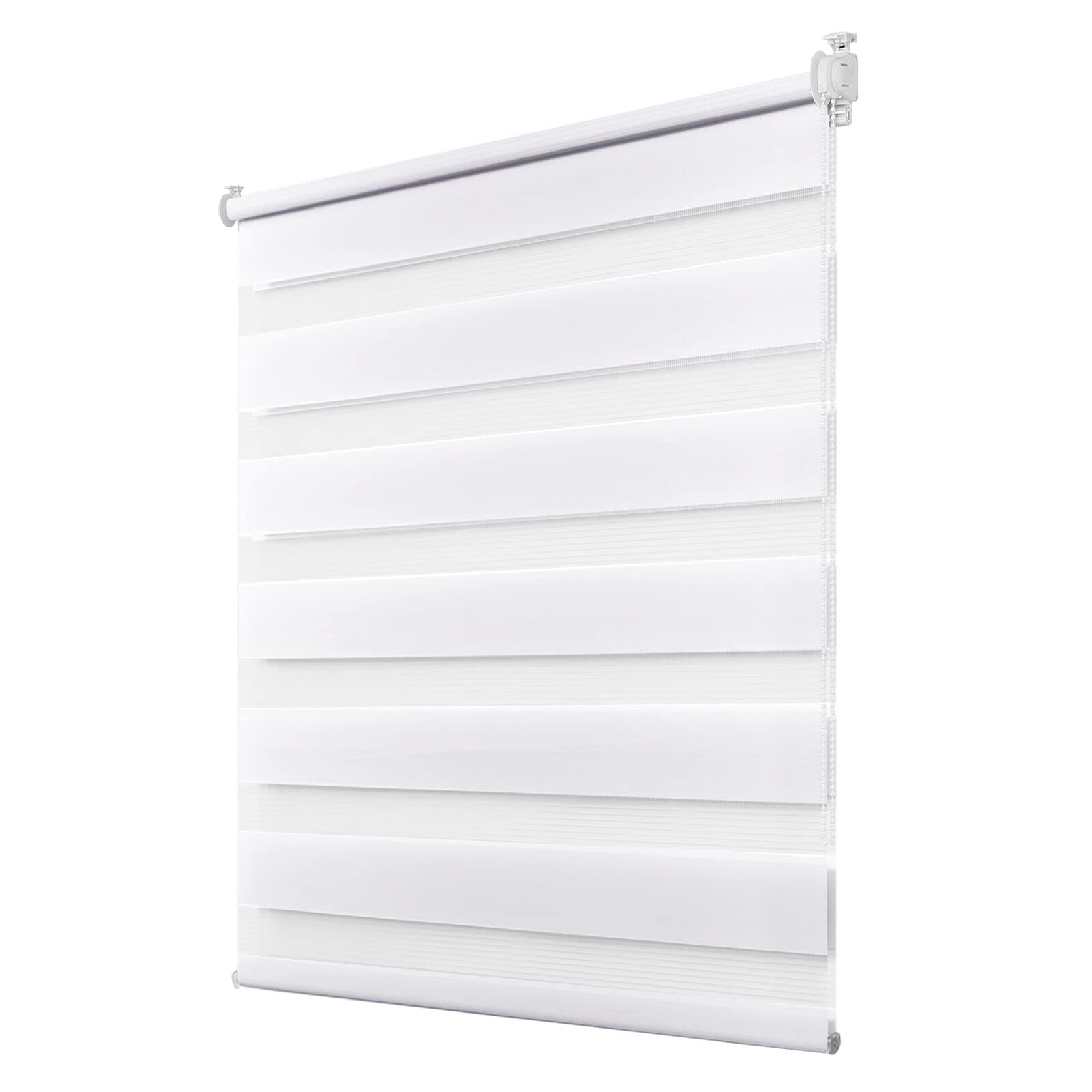 Deswell Doppelrollo Klemmfix ohne Bohren Weiß B90 x H120 cm ️