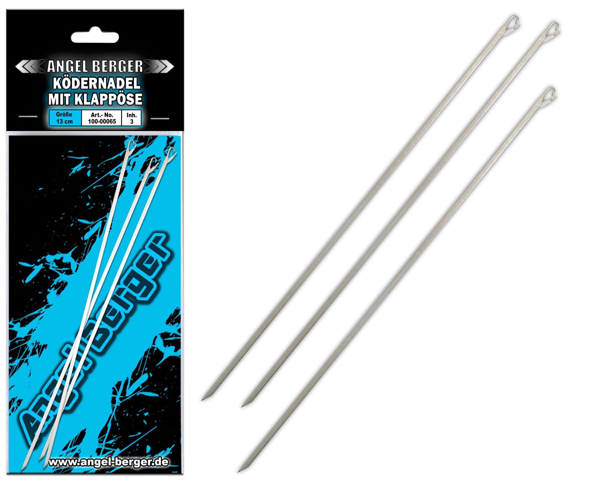 🎣 Angel-Berger Ködernadel mit Klappöse 3 Stück Baiting Needle Köder Nadel Werkzeug Angeln 🎣