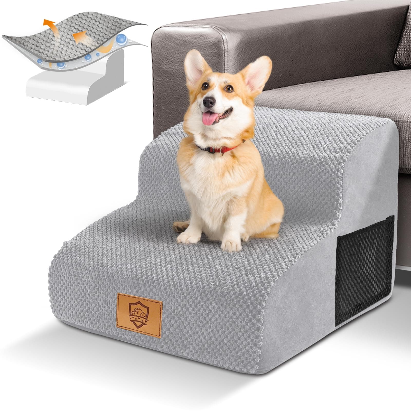 HEVOL Hundetreppe für Kleine Hunde, Hunderampe, 2 Stufen Haustiertreppe 🐶