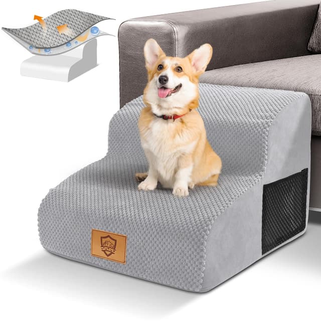 HEVOL Hundetreppe für Kleine Hunde, Hunderampe, 2 Stufen Haustiertreppe 🐶