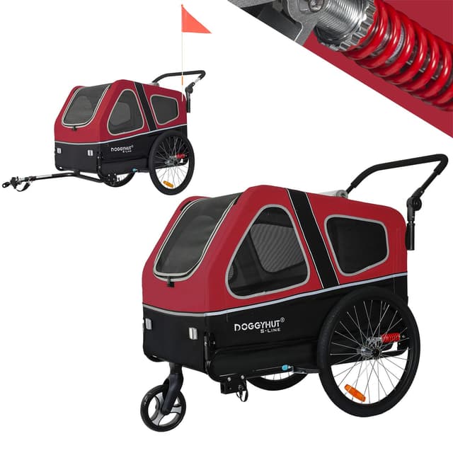 🐶🛒 Doggyhut S-Line XL Hundeanhänger & Hundebuggy 2 in 1 🚴‍♂️🐾
