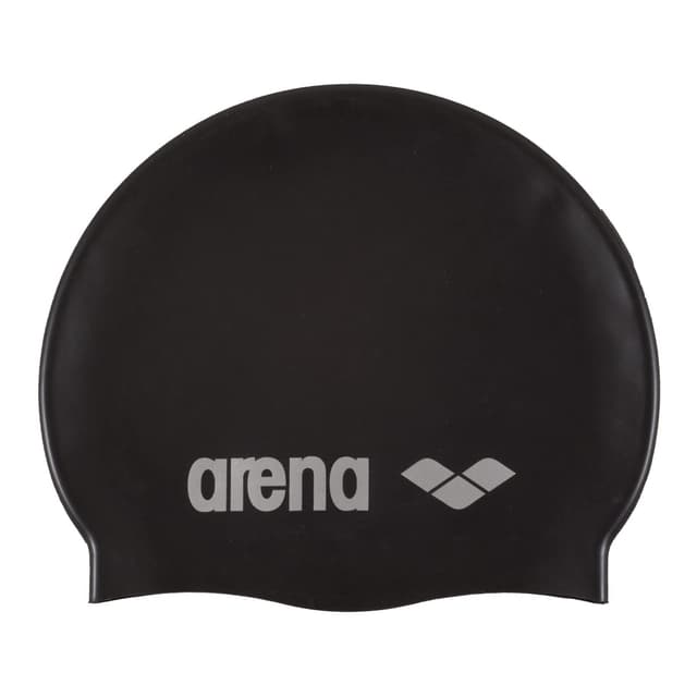 🏊‍♂️🧢 arena Classic Unisex Silikon-Badekappe Black-Silver (55) - Deal!