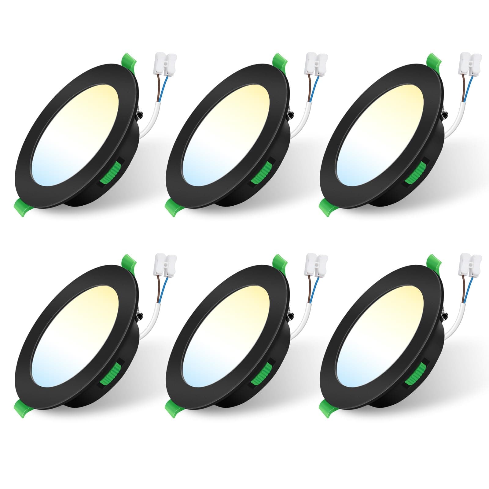 ALUSSO LIGHTING LED Einbaustrahler 230V,5W Einbaustrahler Led Dimmbar 400 Lumen,3CCT 3000K 4000K 6500K Deckenspots,IP44 Deckenstrahler für Badezimmer,Küche, 6er Set,Schwarz 5w 230v Schwarz Lochmaß: Φ75-85mm 6 Stück