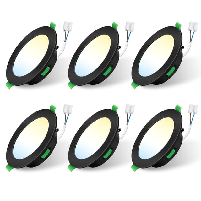ALUSSO LIGHTING LED Einbaustrahler 230V,5W Einbaustrahler Led Dimmbar 400 Lumen,3CCT 3000K 4000K 6500K Deckenspots,IP44 Deckenstrahler für Badezimmer,Küche, 6er Set,Schwarz 5w 230v Schwarz Lochmaß: Φ75-85mm 6 Stück