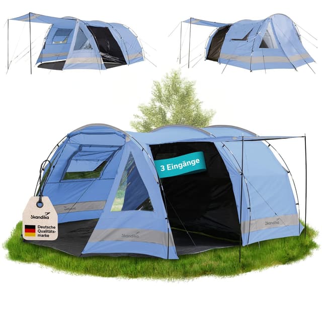Skandika Kambo Tunnelzelt 4-8 Personen | Wasserdichtes Camping Familienzelt 🏕️