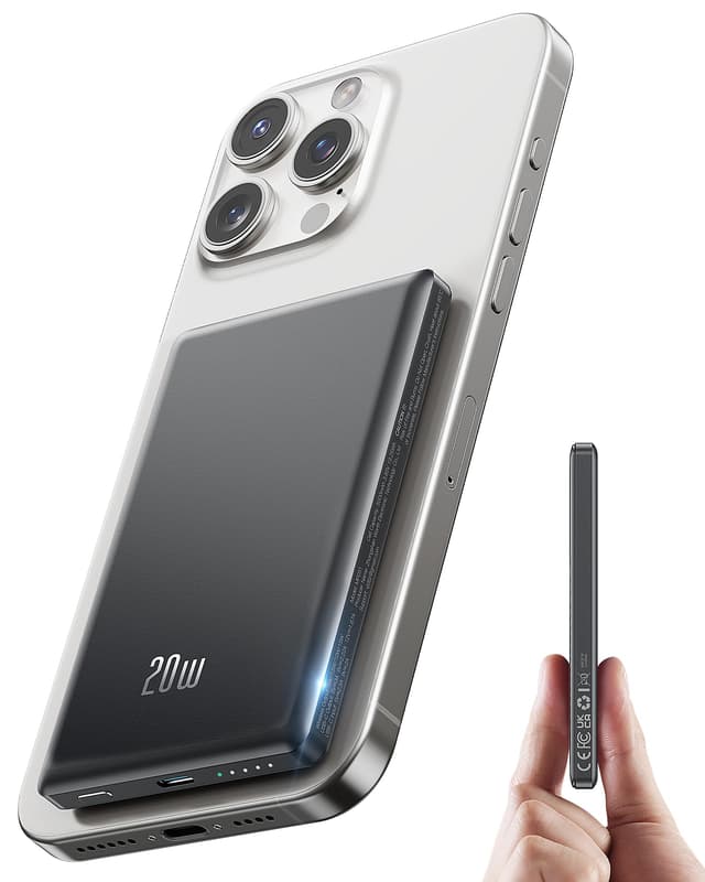 🔋📱 Ultra Slim iPhone Powerbank für Magsafe - 5000mAh, 20W Schnellladung, Magnetisch!