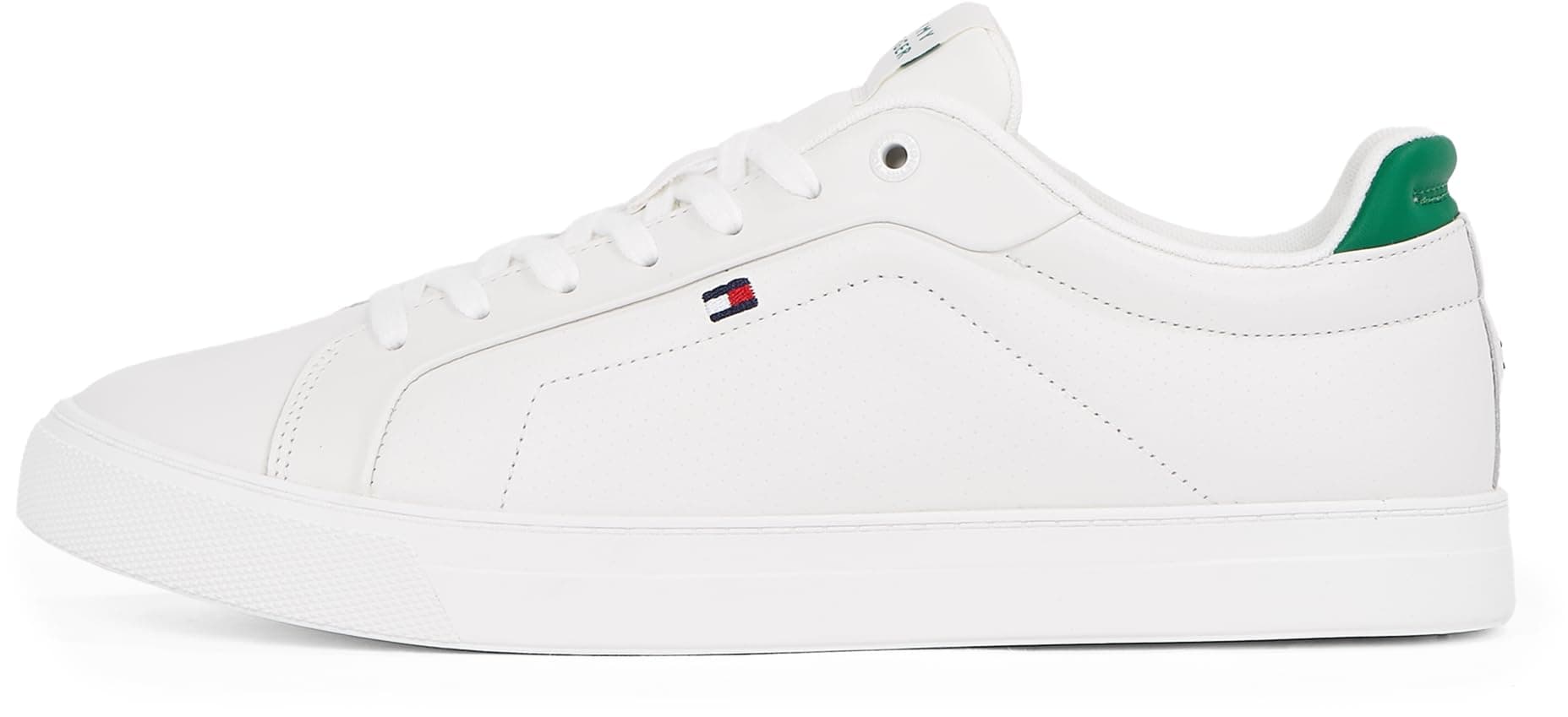 👟 TOMMY HILFIGER Herren Icon Court Pinperf LTH Fm0fm05483 Low Top 44 EU Weiß Ecru - Spezialangebot!