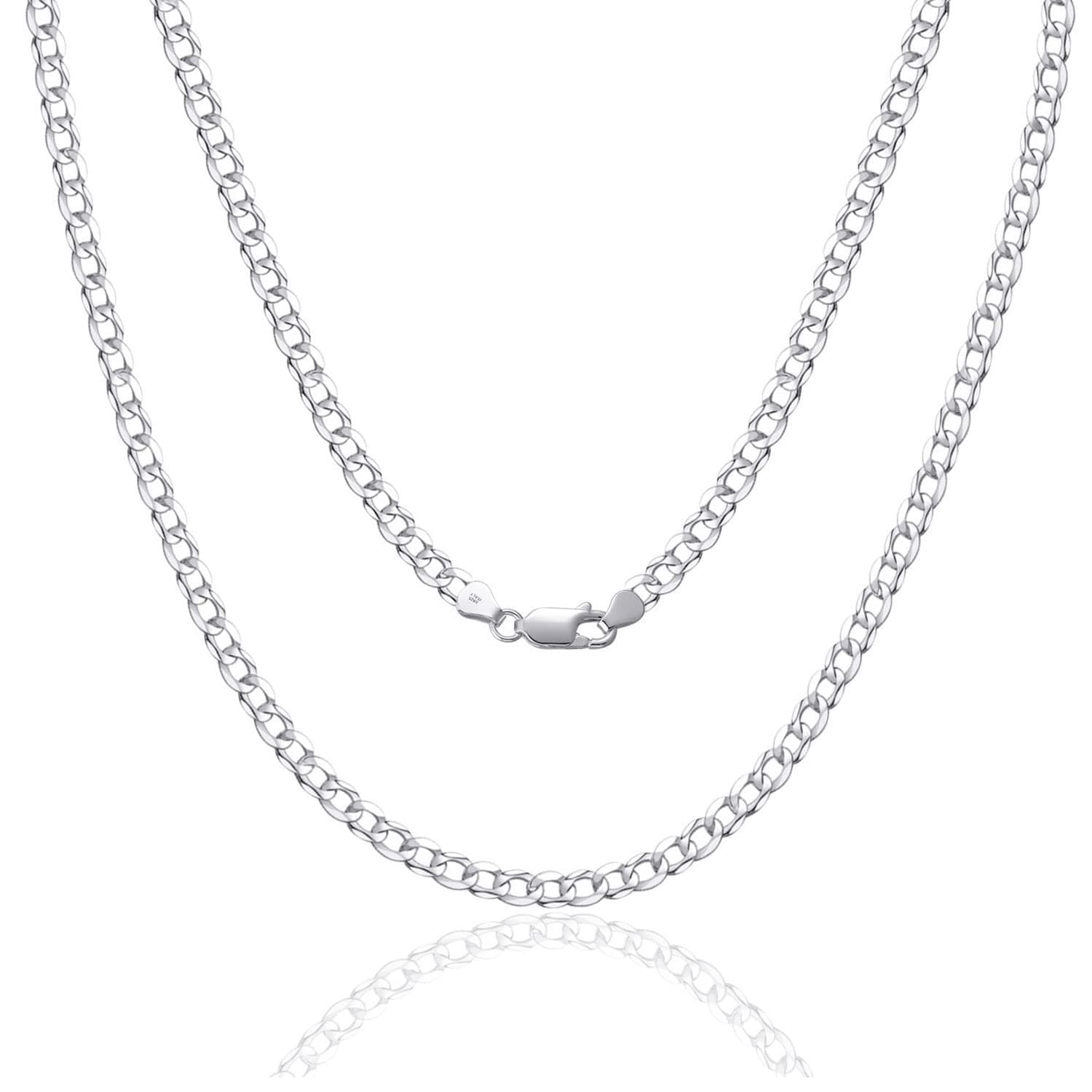 SILBERTALE 925 Sterling Silber Panzerkette 55cm 3mm Breit