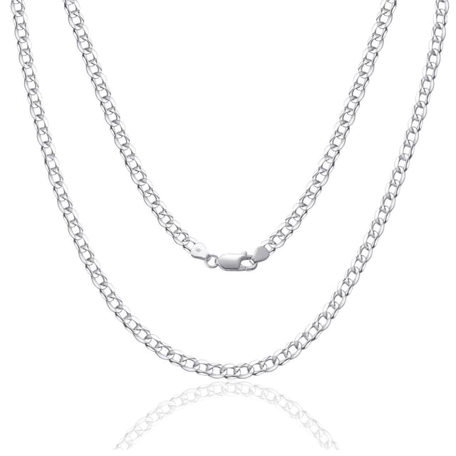 SILBERTALE 925 Sterling Silber Panzerkette 55cm 3mm Breit