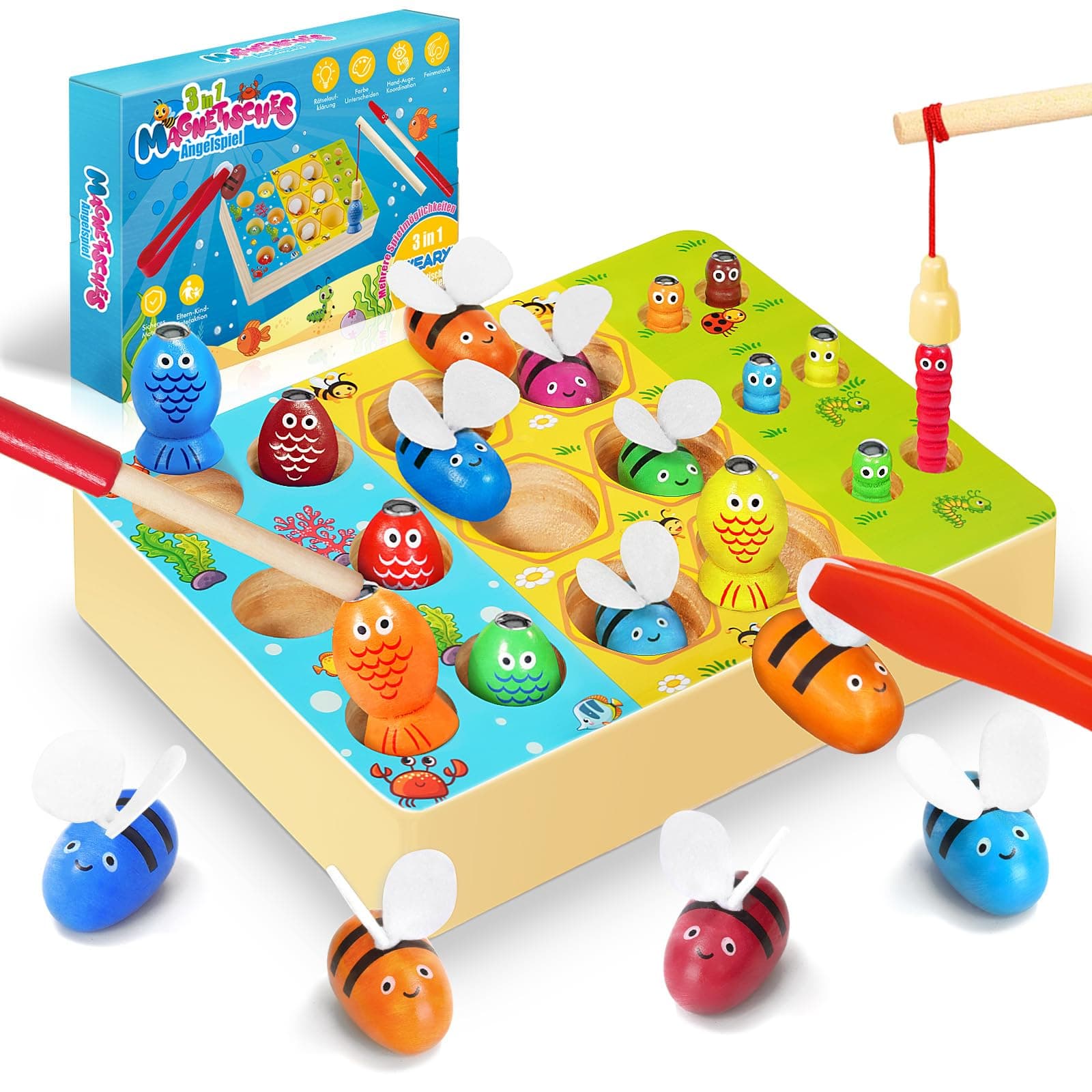 🌈🧸 WEARXI Montessori Spielzeug ab 2 Jahre | Magnetische Angelspiel Motorikspielzeug