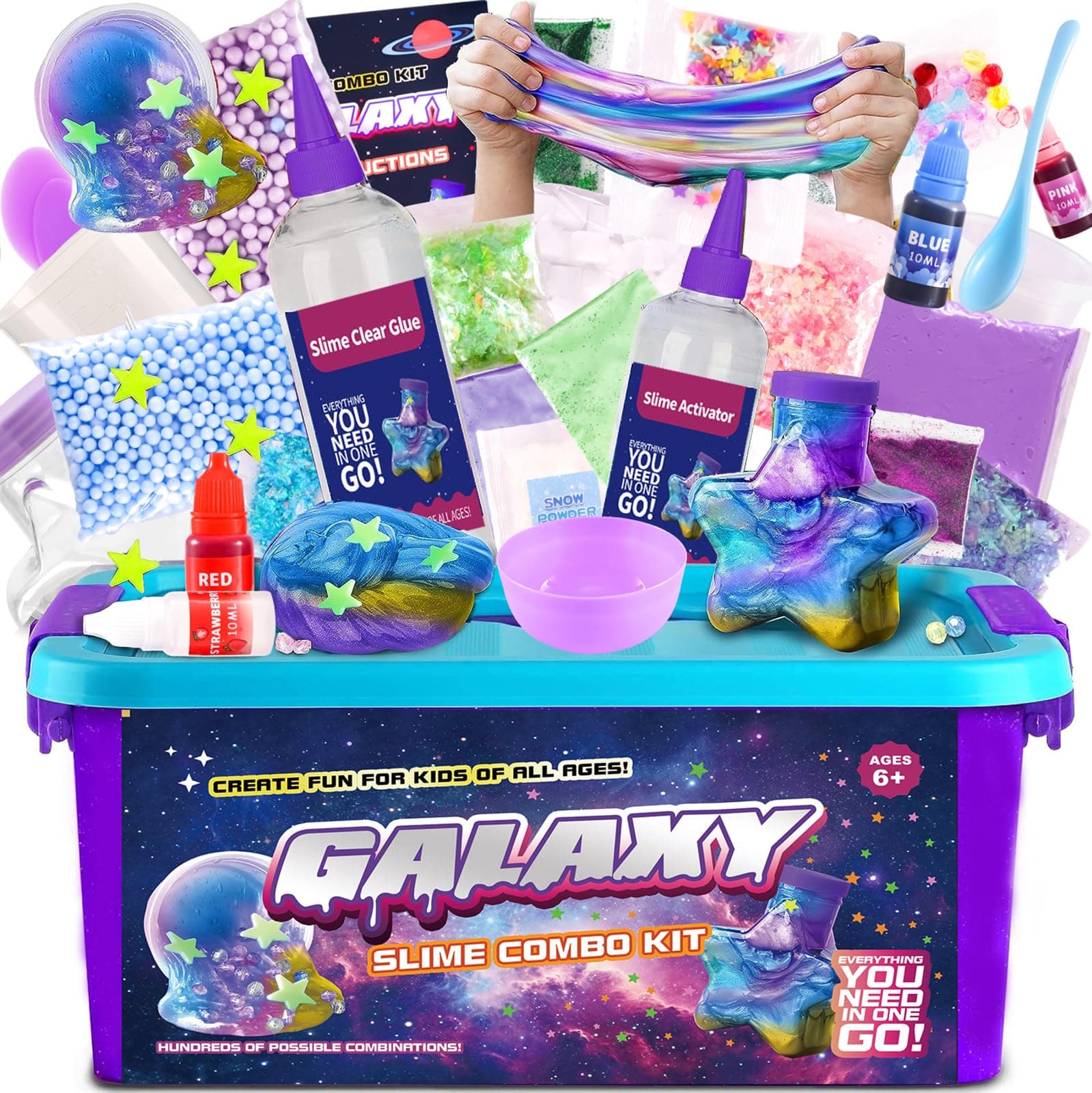 🌈 DIY Galaxie-Schleim Bastelset für Kinder 5-9 Jahre 🌟 - Partygeschenke Kindergeburtstag