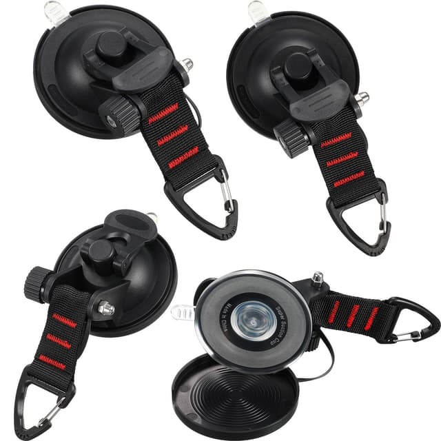 🏕️🚗 BBTO 4 Stücke Saugnapf Anker mit Befestigung Haken Festbinden