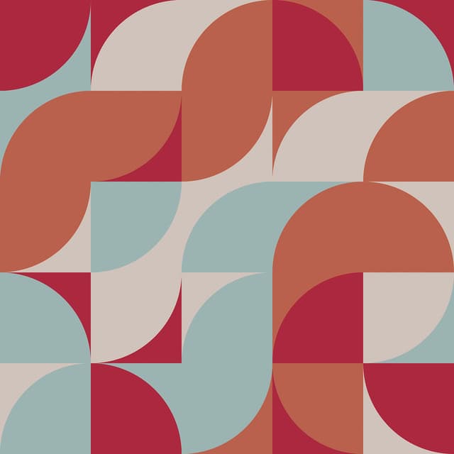 CRE8TIVE Geometrische Selbstklebende Tapete in Orange Rot Blau - Wasserfest & Abnehmbar
