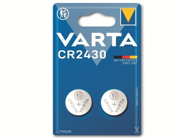 🔋 VARTA Batterien Knopfzelle CR2430, 2 Stück - 3.28€