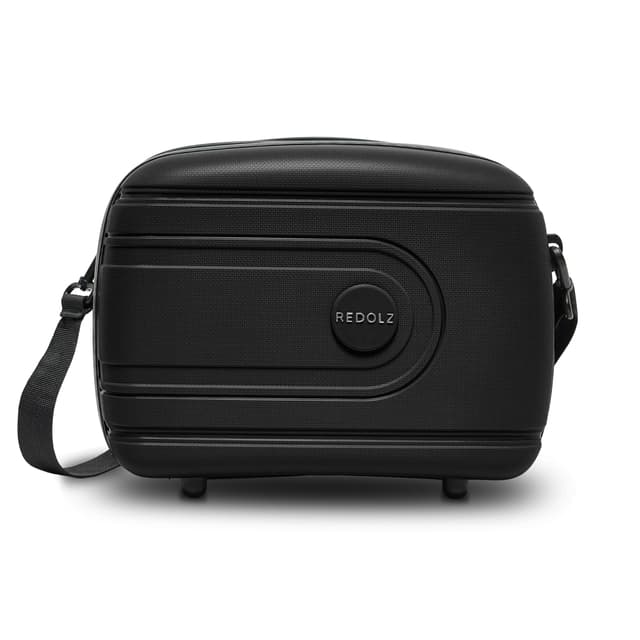 🌟 REDOLZ Hartschalen Handgepäck Kosmetik-Koffer | Stabiles Beauty-Case mit Aufsteckfunktion | 34 x 17 x 27 cm Schwarz 🌟