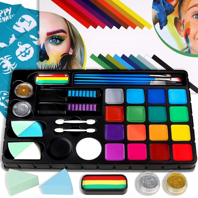Bodypainting Schminke & Gesicht Farben Kinder Schminke Fasching Make-up Palette-Safe & ungiftig 🎨
