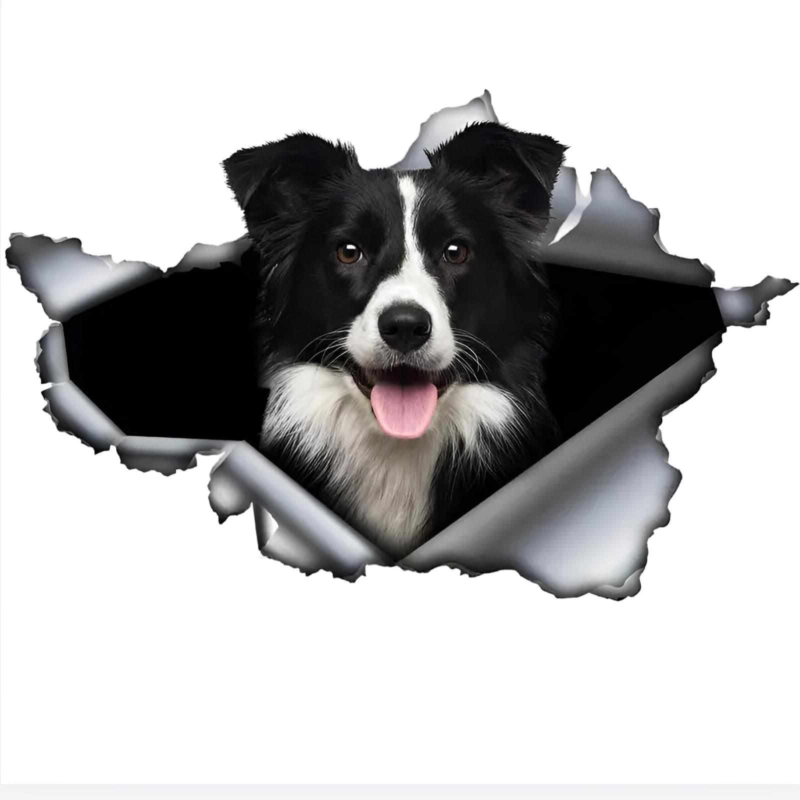 Autoaufkleber 22cm Border Collie 3D Zerrissen Reflektierende Lustig Haustier Hund Wasserdichte Aufkleber