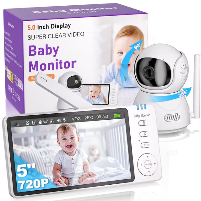 OBVHNUA Babyphone mit Kamera 5 Zoll Video Babyphone 📹👶