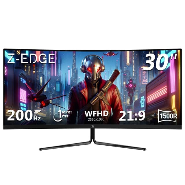 🎮 Z-Edge 30 Zoll Ultrawide Curved Gaming Monitor 200Hz(DP) 165Hz(HDMI) 1ms MPRT Schwarz 30 Zoll 200Hz Schwarz 🎮