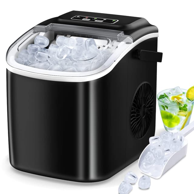🧊 Ice Maker Cube Maschine | Eiswürfel in 6 Min | LED-Anzeige | Kugelförmiges Eis