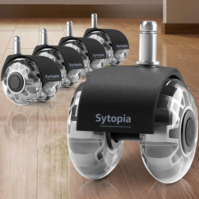 Sytopia Bürostuhl Rollen 11mm x 22 mm, 5er Set Graue Rollen für Bürostühle 🥇